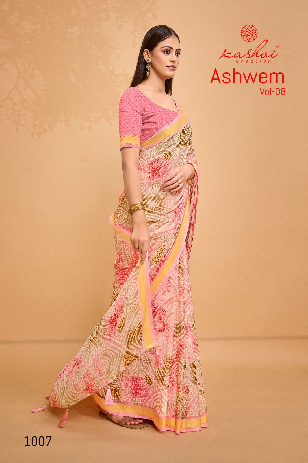 Ashwem Vol 8 By Kashvi Dull Moss Viscose Printed Daily Wear Sarees Wholesale Market In Surat
